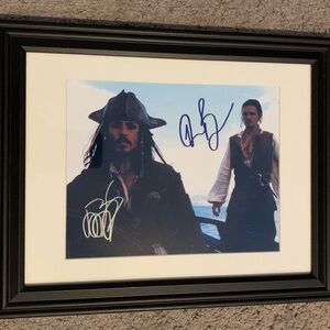 Framed Pirates of the Caribbean Movie Autographed Photo